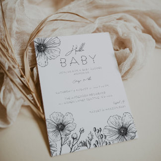 Invitación de Baby Shower a un bohemio amapotado