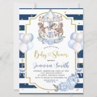 Invitación de Baby Shower a un carrusel de castill