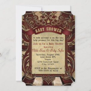 Invitación de Baby Shower a un circo de carnaval v