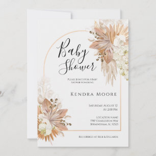 Invitación de Baby Shower a un cuadro con arcos de