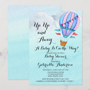 Invitación de Baby Shower a un globo acuático de a