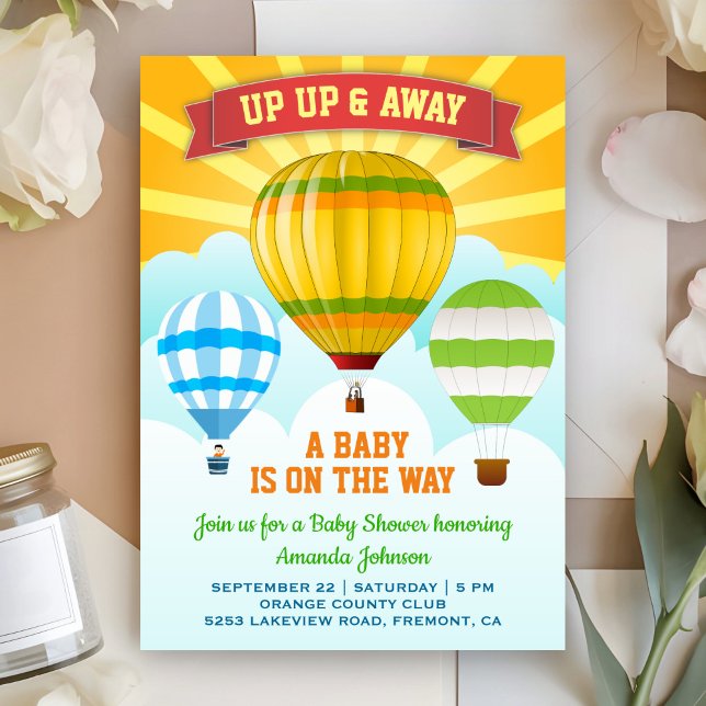 Invitación de Baby Shower a un globo aerostático c (Subido por el creador)