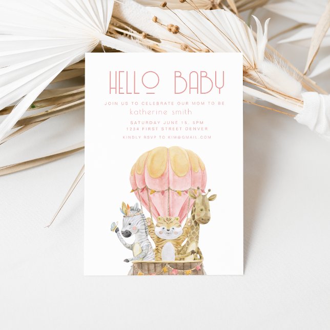 Invitación de Baby Shower a un globo de aire anima (Subido por el creador)