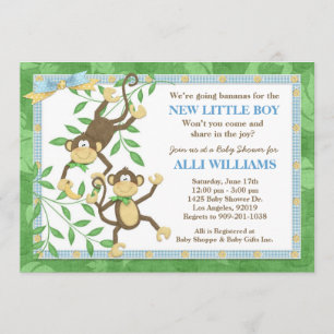 Invitación de Baby Shower a un mono chiquito