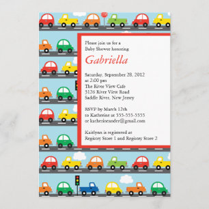 Invitación de Baby Shower a un niño moderno de coc