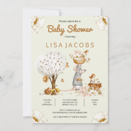 Invitación de Baby Shower a un país con el ratón d
