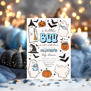 Invitación de Baby Shower a un pequeño Boo Azul de