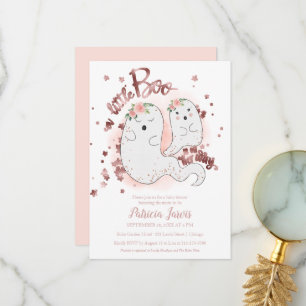 Invitación de Baby Shower a un pequeño Boo Hallowe