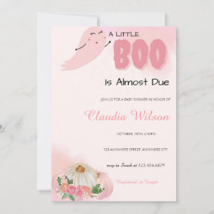 Invitación de Baby Shower a un pequeño Boo Hallowe