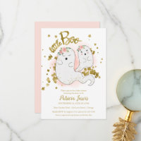 Invitación de Baby Shower a un pequeño Boo Hallowe