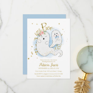 Invitación de Baby Shower a un pequeño Boo Hallowe