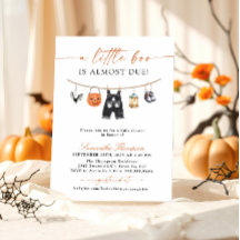 Invitación de Baby Shower a un pequeño Boo Hallowe