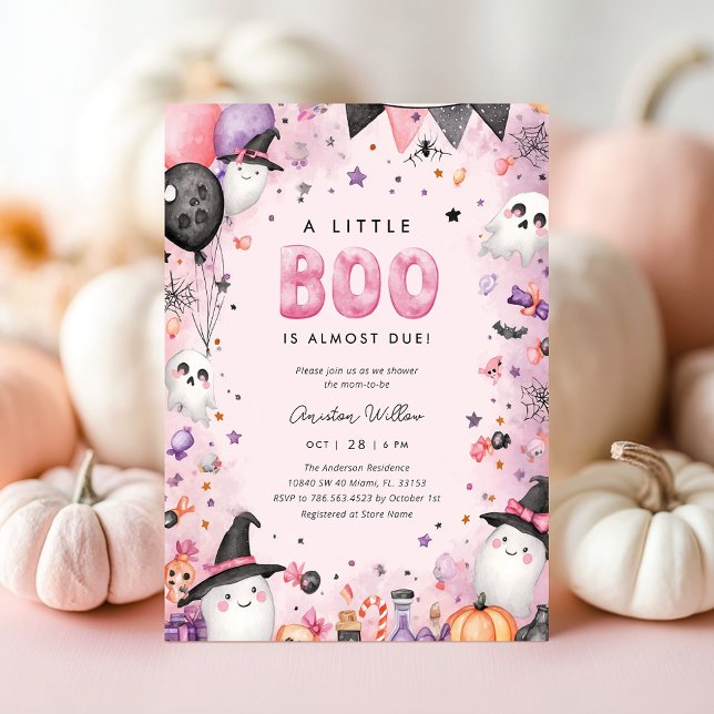 Invitación de Baby Shower a un pequeño Boo Hallowe (Subido por el creador)