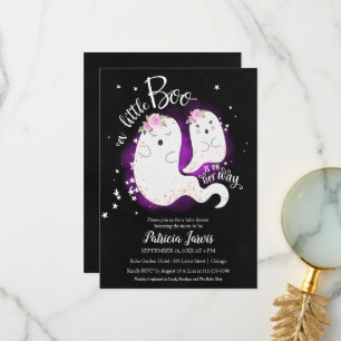 Invitación de Baby Shower a un pequeño Boo Hallowe