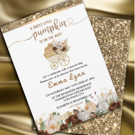 Invitación de Baby Shower a un pequeño calabaza
