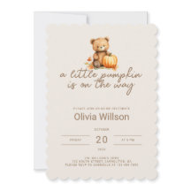 Invitación de Baby Shower a un pequeño calabaza Ha