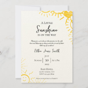 Invitación de Baby Shower a un pequeño chico solea