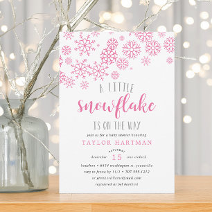 Invitación de Baby Shower a un pequeño copo de nie