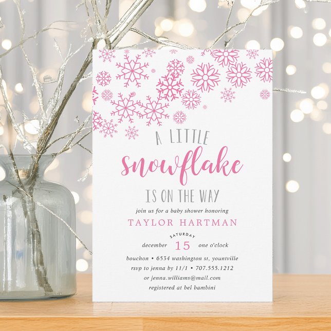 Invitación de Baby Shower a un pequeño copo de nie (Subido por el creador)