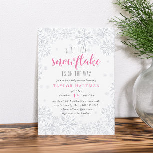 Invitación de Baby Shower a un pequeño copo de nie