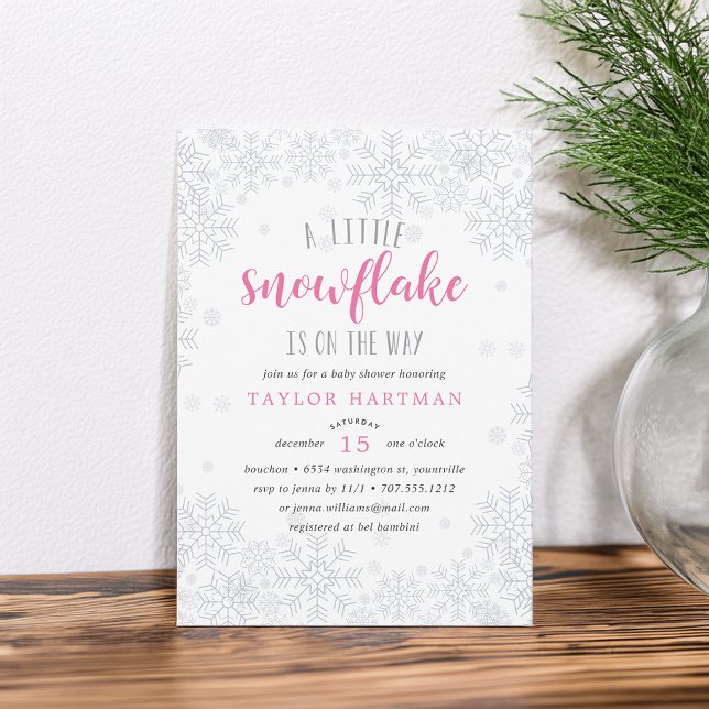 Invitación de Baby Shower a un pequeño copo de nie (Subido por el creador)