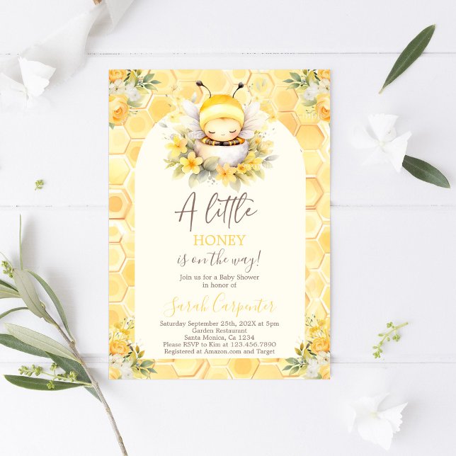 Invitación de Baby Shower a un poco de miel (Subido por el creador)