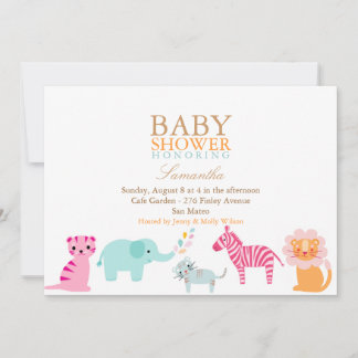 Invitación de Baby Shower a un Safari Neutral de G