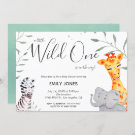 Invitación de Baby Shower a una acuarela Safari sa