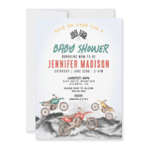 Invitación de Baby Shower a una carrera de ciclism