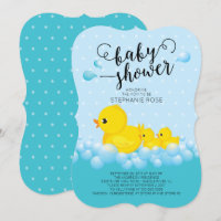 Invitación de Baby Shower a una mamá y dos patos g