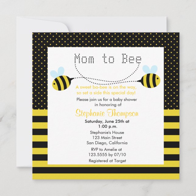 Invitación de Baby Shower a una mami de crema dulc (Anverso)