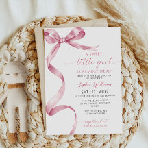 Invitación de Baby Shower a una niña dulce de colo