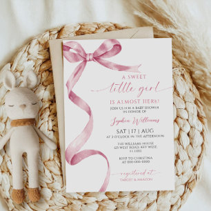 Invitación de Baby Shower a una niña dulce de colo