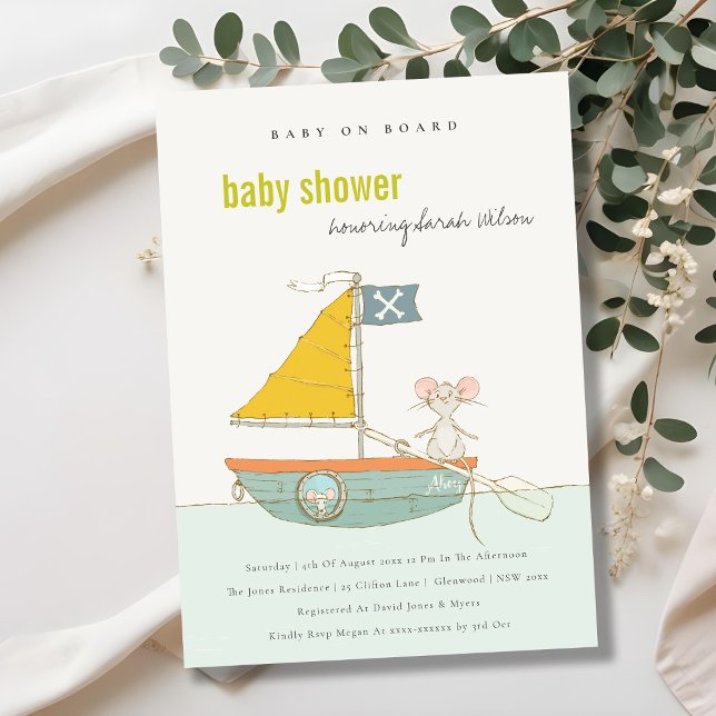 Invitación de Baby Shower a una velera pirata de r (Subido por el creador)