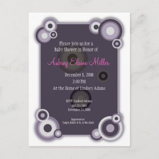 Invitación de Baby Shower a Violet Circle