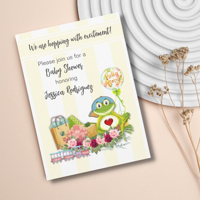 Invitación de Baby Shower a Whimsical Boy Frog (Subido por el creador)