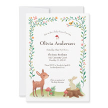 Invitación de Baby Shower a Whimsical Woodlands
