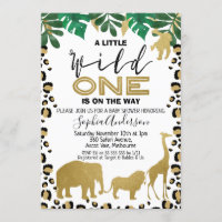 Invitación de Baby Shower a Wild One Leopard Skin