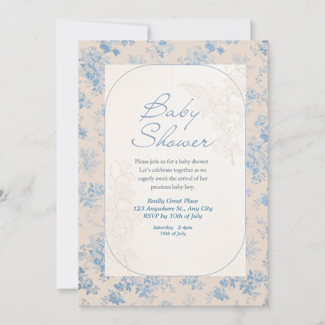 Invitación de Baby Shower a Wildflower Boho (Anverso)
