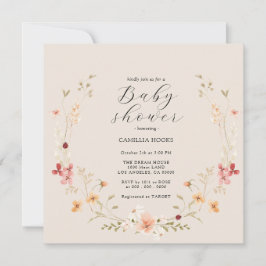 Invitación de Baby Shower a Wildflower Boho