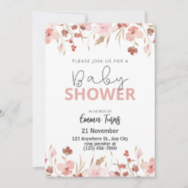 Invitación de Baby Shower a Wildflower Boho