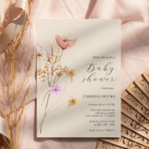Invitación de Baby Shower a Wildflower Boho