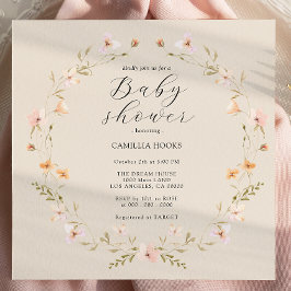 Invitación de Baby Shower a Wildflower Boho