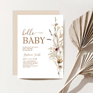 Invitación de Baby Shower a Wildflower Boho
