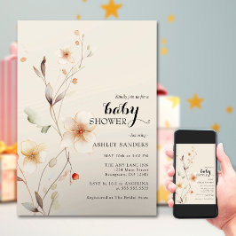 Invitación de Baby Shower a Wildflower Boho