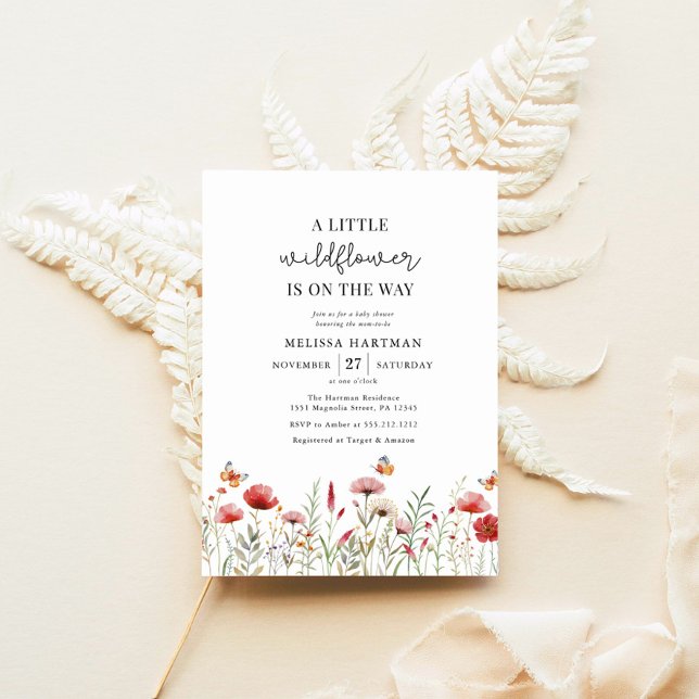 Invitación de Baby Shower a Wildflower Boho (Subido por el creador)