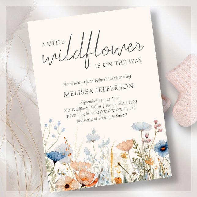 Invitación de Baby Shower a Wildflower Boho (Subido por el creador)