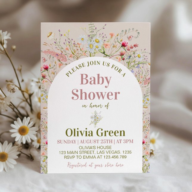 Invitación de Baby Shower a Wildflower Boho (Subido por el creador)