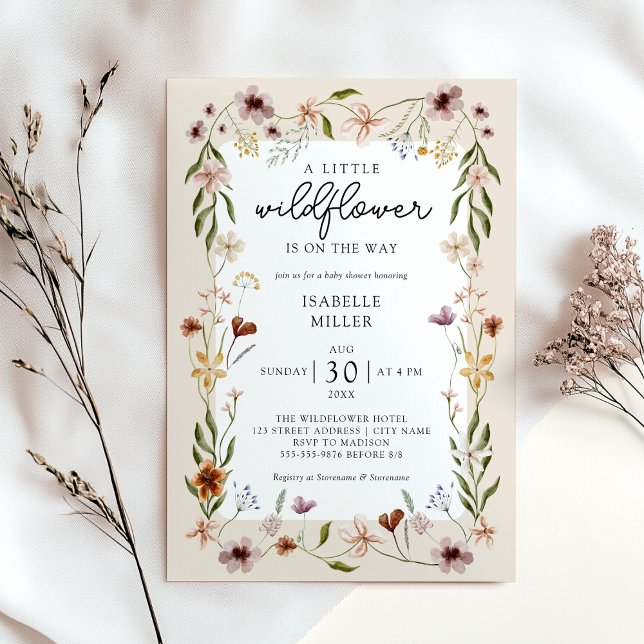 Invitación de Baby Shower a Wildflower Boho (Subido por el creador)