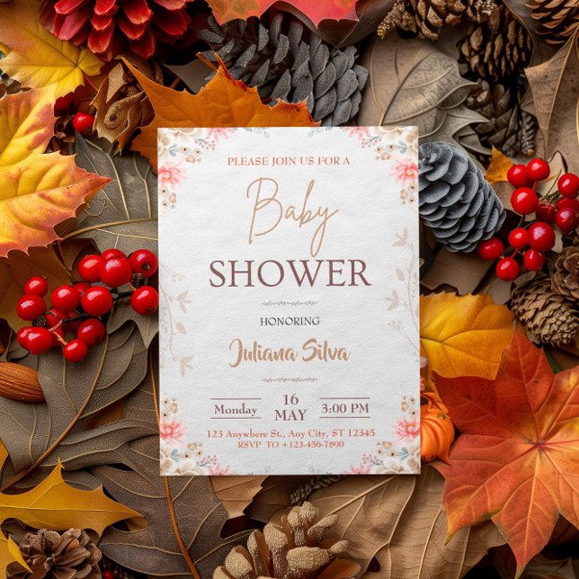 Invitación de Baby Shower a Wildflower Boho (Subido por el creador)